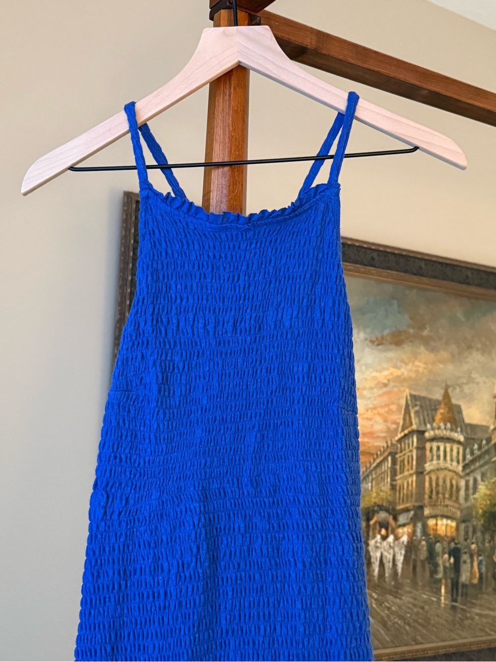 Free People Royal Blue Smocked Midi Dress
